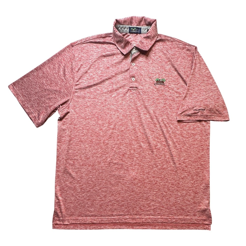 Colonial Polo Shirt Mens 2XL Red Heather DriWay Volunteer Golf Moisture Wicking